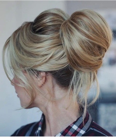 Teased Crown Top Knot-Top Knot Hairstyles