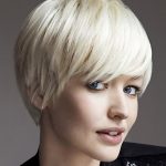 Trendy Short Haircuts Long Bangs Blonde Hair with Mysterious Fringe