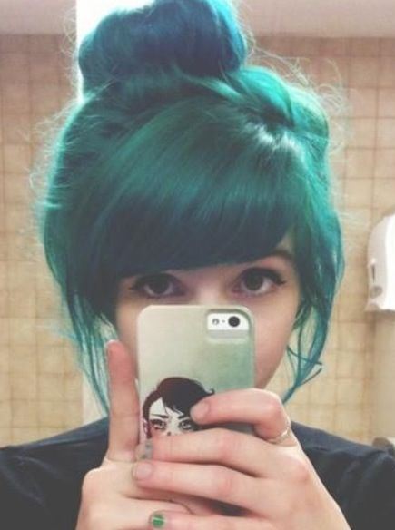 Turquoise Blue Top Knot-Top Knot Hairstyles