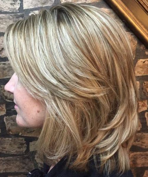 brown and blonde medium haircuts