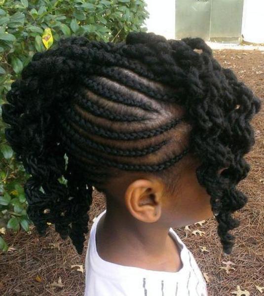 curly mohawk simple cornrows braids for kids