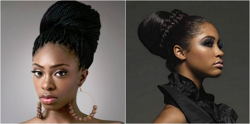 Classy bun Hairstyle for black women