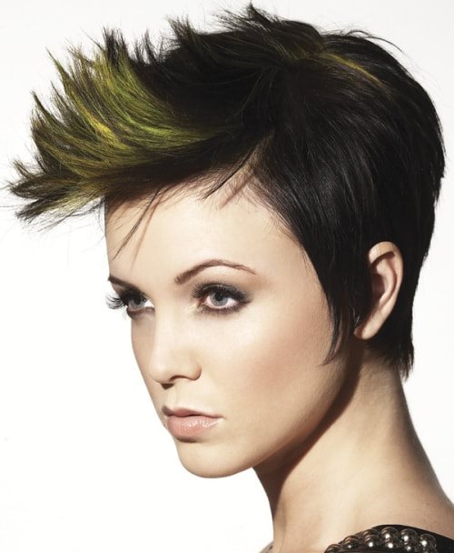 lime extravagant punk hairstyles for women