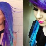purple and teal Emo Hairstyle