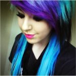 Purple Hair and Teal Highlights
