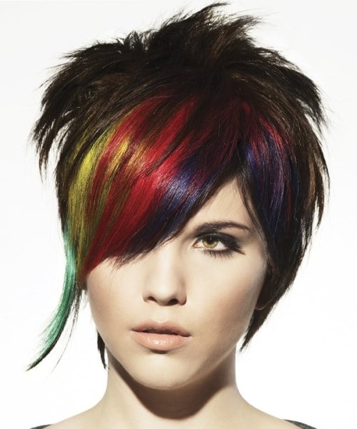 rainbow punk hairstyles for women