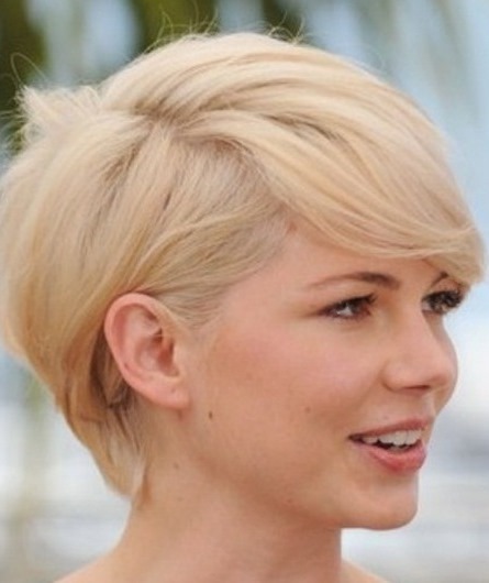 tapered Asymmetrical Pixie cut for Round Face