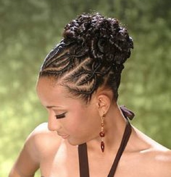 Curly bun black braided updos