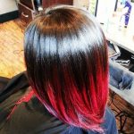 Vibrant Red Black Ombre Hair