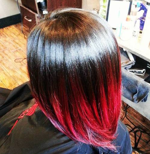 Vibrant Red solutions for Black Ombre Hair