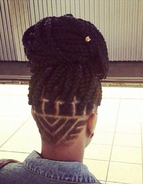 textured undercut box braids hairstyles