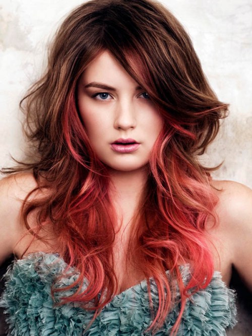 Flamingo Feathers reverse Ombre hair Color ideas