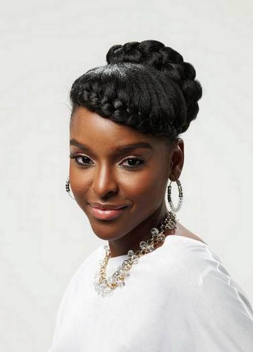 French bun black braided updos