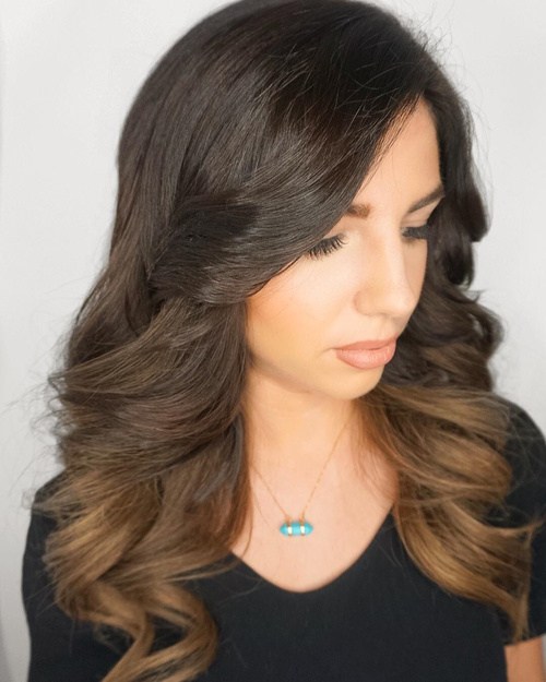 Flirty black and brown reverse ombre hair color ideas