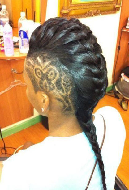 undercut french braids for black women