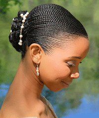 Simple and elegant bun black braided updos