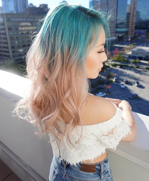 Duo Toned Reverse Ombre Hair Color ideas