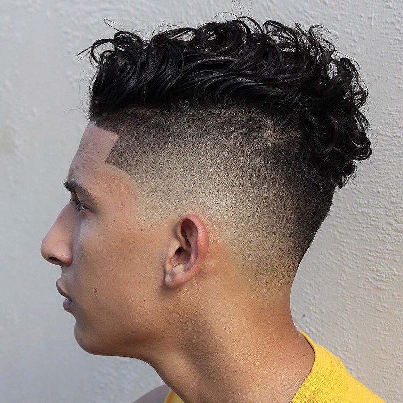 loose curls Taper fade cuts for men