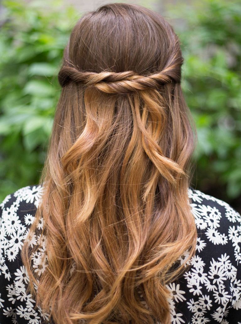 flower braided bun hairstyles for long hair
