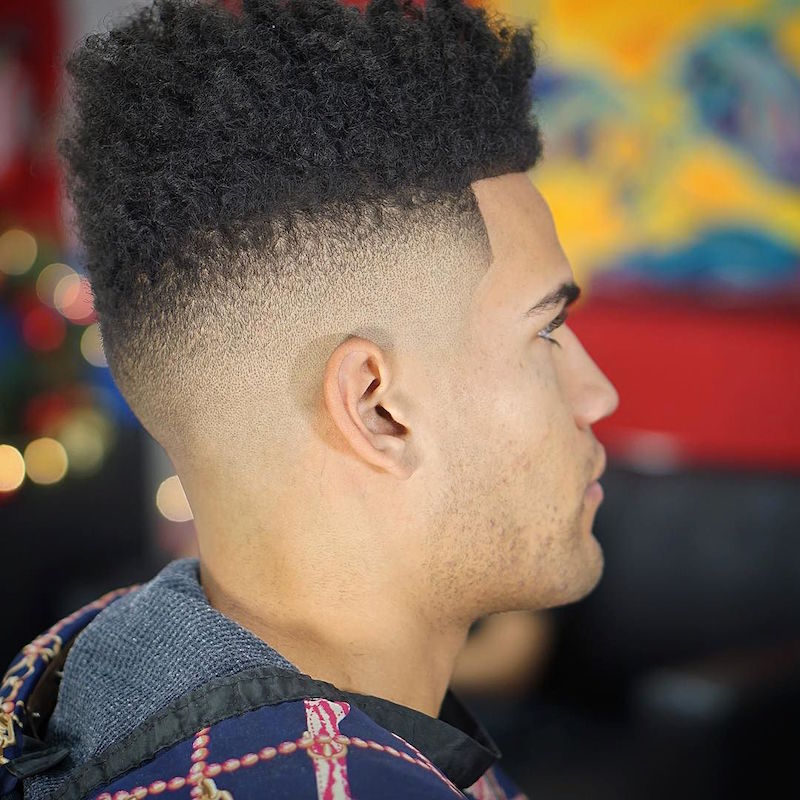 Skin Faded Afro curls Taper fade cuts for men