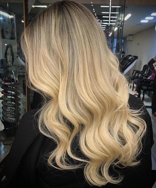 Blonde reverse ombre hair color ideas