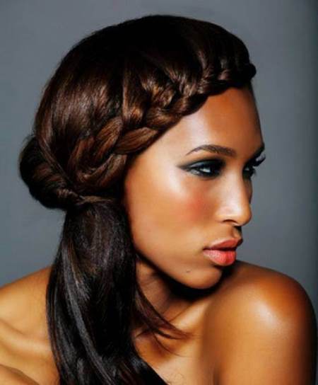 side swept french braid hairstyles for black hair women