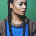 two sides french braids for black women