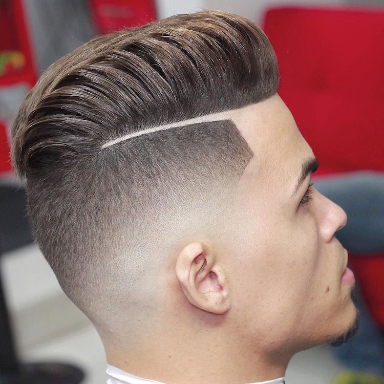 Hard pomp Taper fade cuts for men