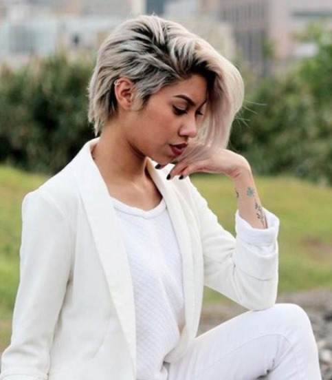 Ash Blonde Pixie- Ideas for ash blonde ombre hair and silver ombre hair