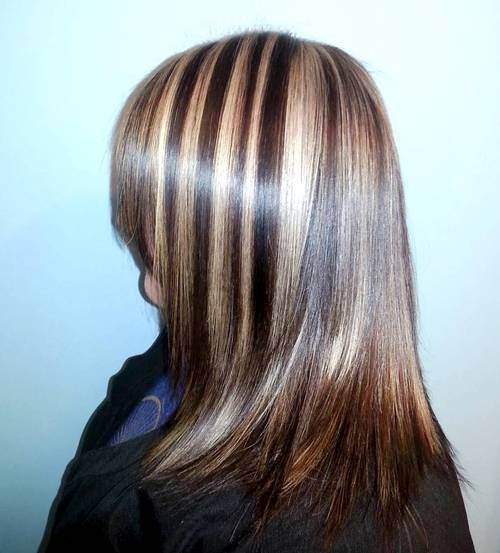 Auburn and Amber Chunky Highlights