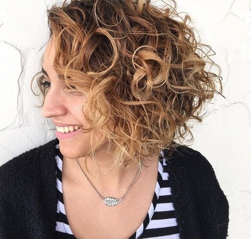 Beachy Asymmetrical Bob Curly Bob Hairstyle