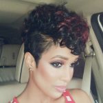 Black and Red Curls Natural Hair Mohawk Hairstyles