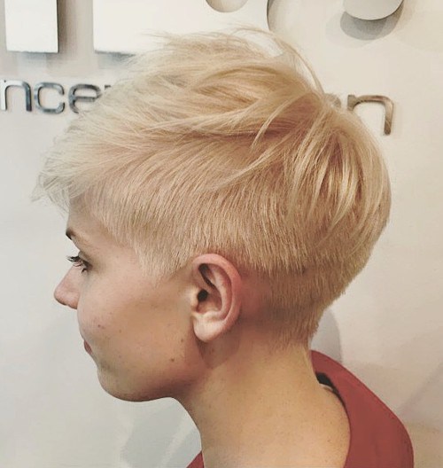 Blonde Asymmetrical Pixie with Bangs Spiky Haircuts