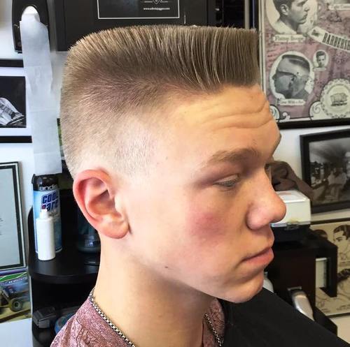 Blunt Blonde Flat-Top Flat Top Haircuts