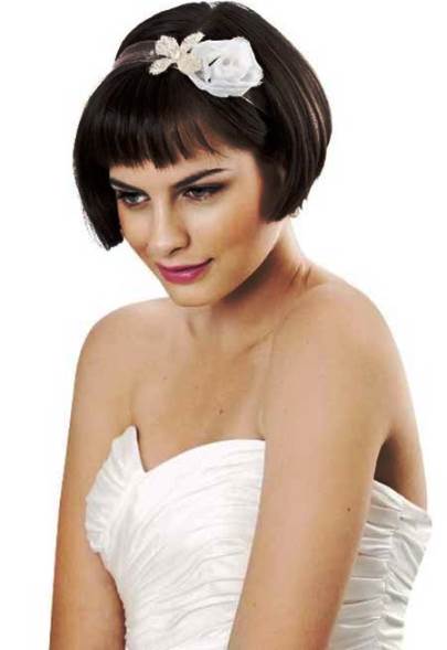 Bobbed Hairstyle with Bangs- Wedding hairstyles for short hair