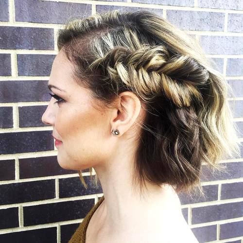 Copper Red Mesh Updo Prom Hairstyles for Short Hair