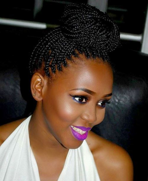 Bun Style Box Braids