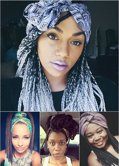 Red Ombre Box Braids