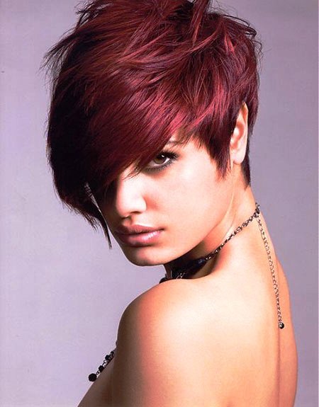 Burgundy Pixie- Short pixie haircuts