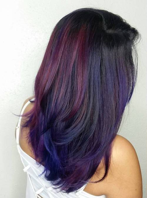 Burgundy and Purple Highlights