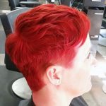 Classic Haircut with Red Twist Pixie Cuts