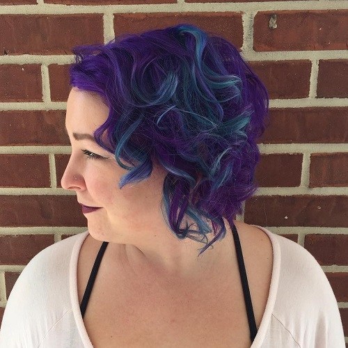 Colorful Curly Bob Curly Bob Hairstyle