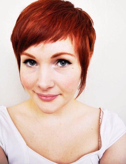 Copper Red Pixie with Bangs- Short Pixie hairstyles