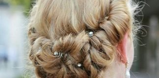 15 Gorgeous Prom Hairstyles for Short Hair Dark Blonde Rolls and Twists Prom Hairstyles for Short Hair