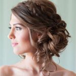 Double Braid with Low Bun Medium Curly Hairstyles