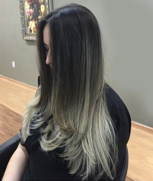 Dramatic Color Change Ombre Straight Hair