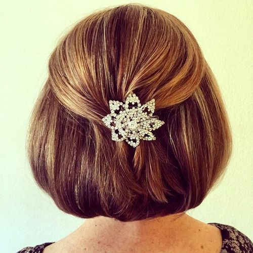 Easy Half Updo Prom Hairstyles for Short Hair