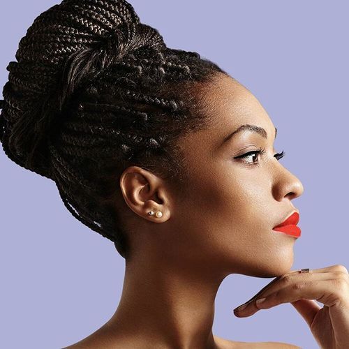 Elegant Bun Style Box Braids