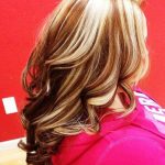 Grecian Curls with Brown Highlights Chunky Highlights