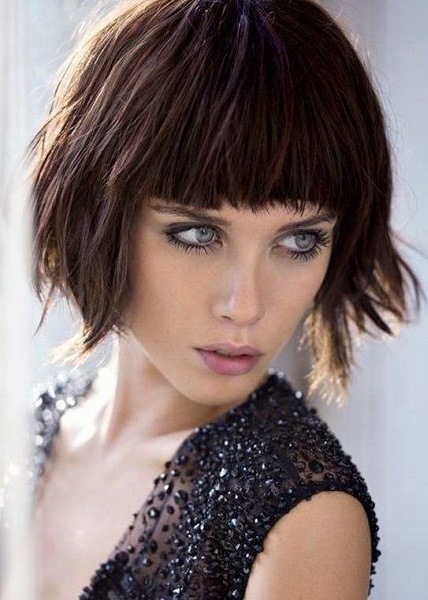 Heavy Bangs- Short hairstyles for thick hair